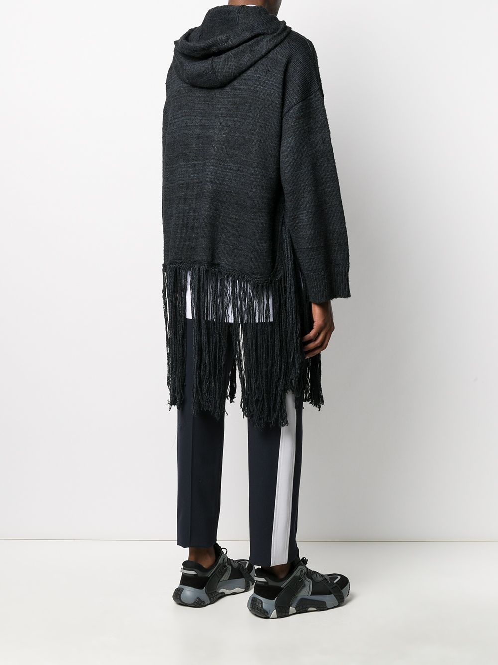 fringed hooded jumper - 4