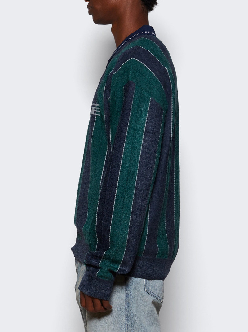 Sporty Logo Polo Green And Navy 3