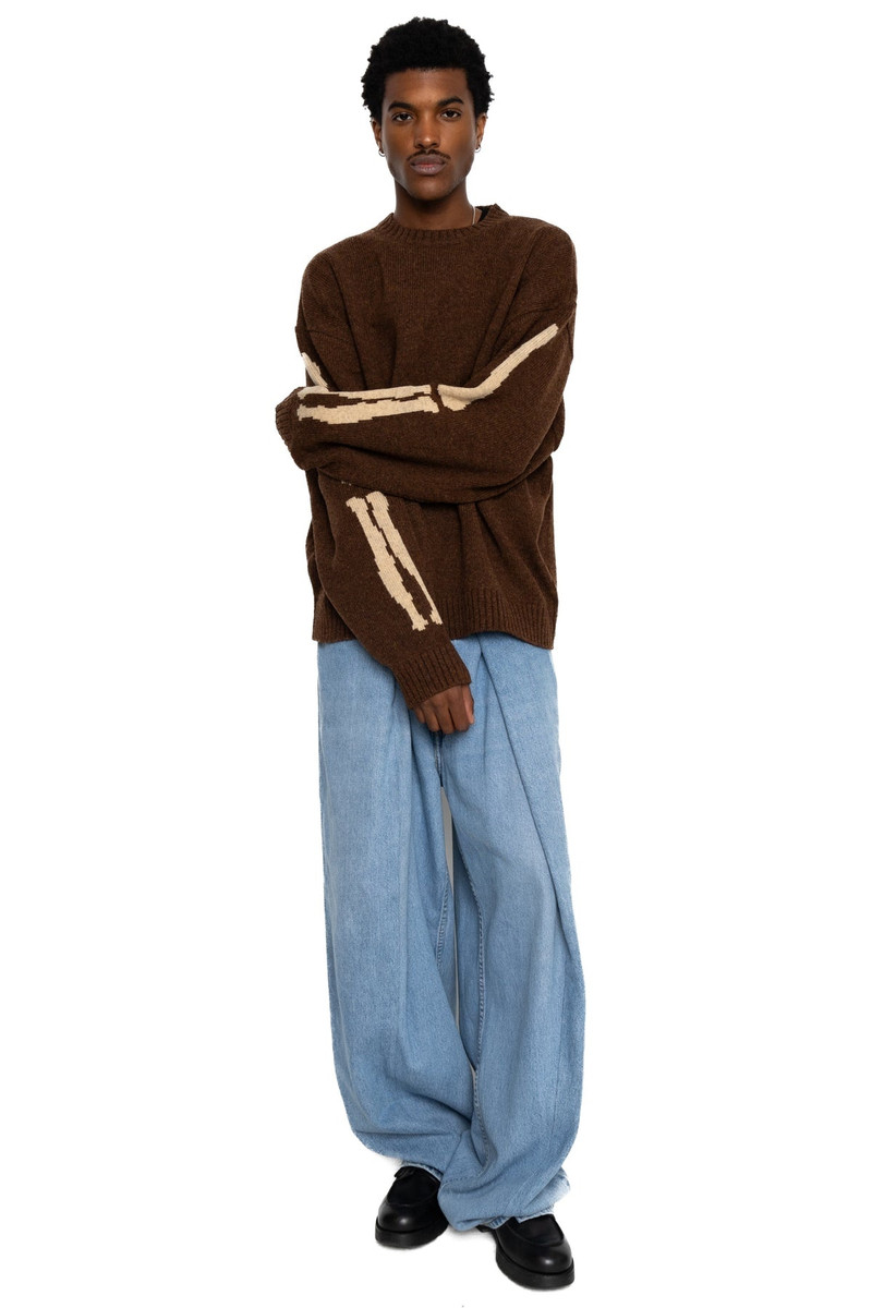 5G Wool BONE Crew Sweater - Brown 3
