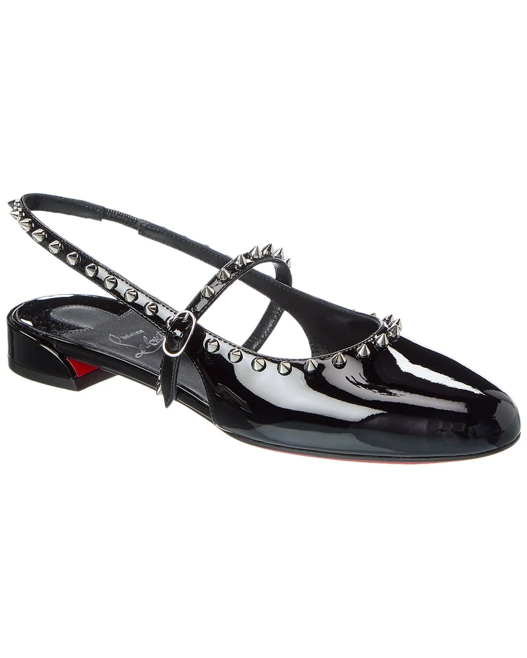 Christian Louboutin Sweet Janispikes Patent Slingback Flat - 1