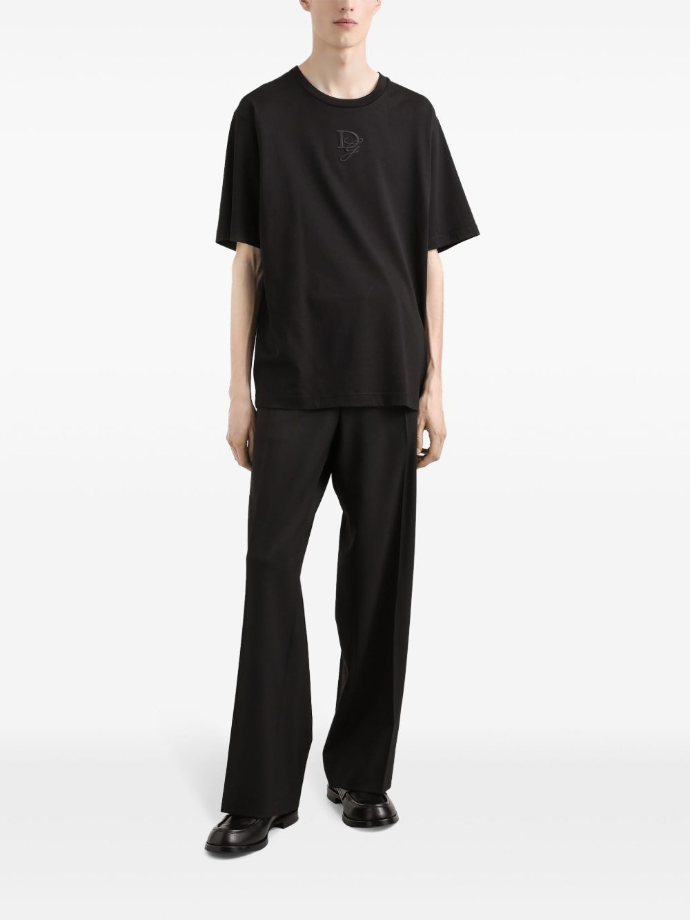 logo-embroidered cotton T-shirt - 2