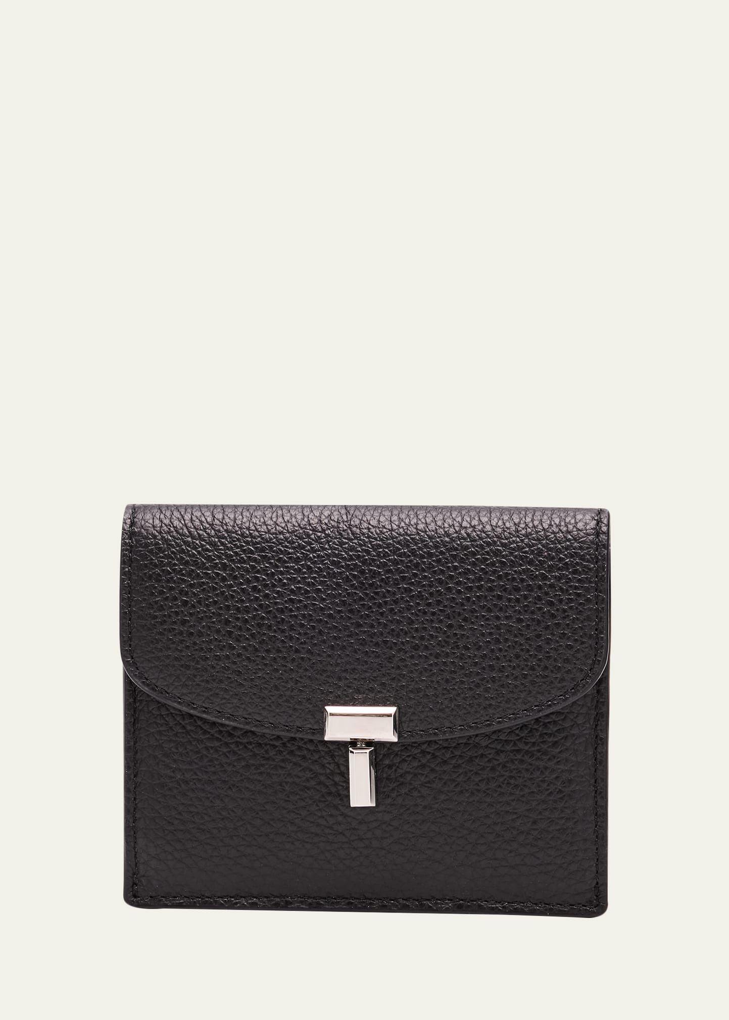 T-Lock Grained Leather Cardholder - 1