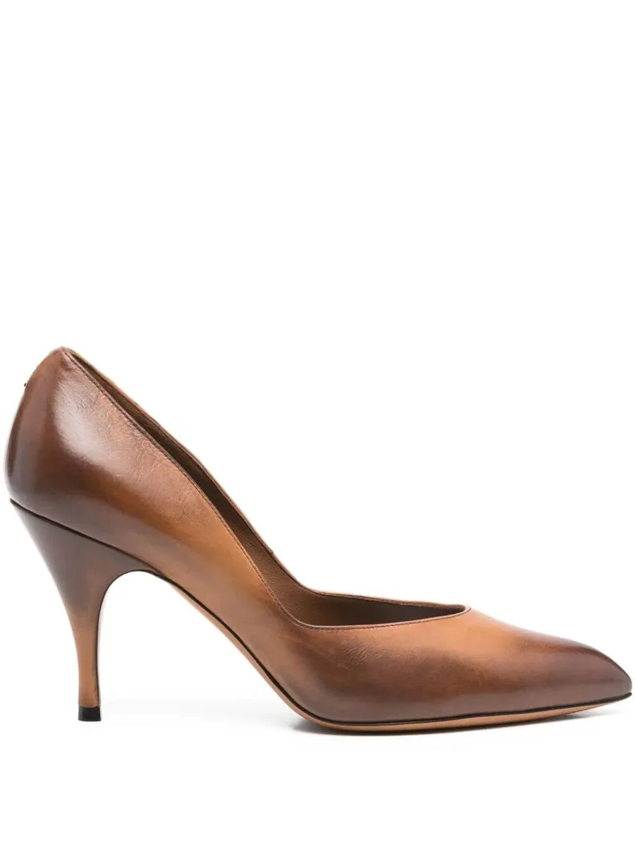 Miu Miu Ayers Vintage-Effect Leather Pumps Shoes - 1