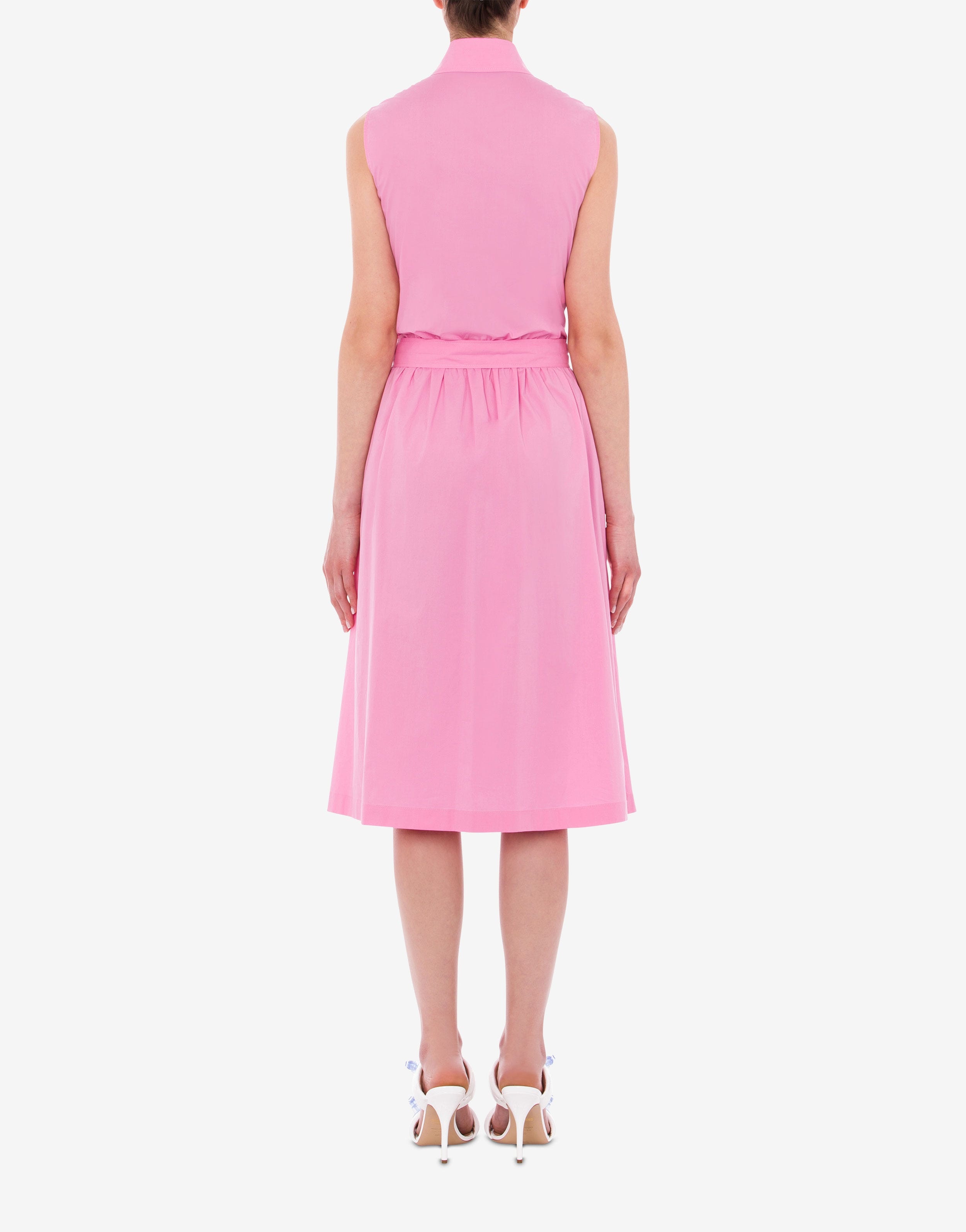 HEART BUTTONS STRETCH POPLIN DRESS - 3