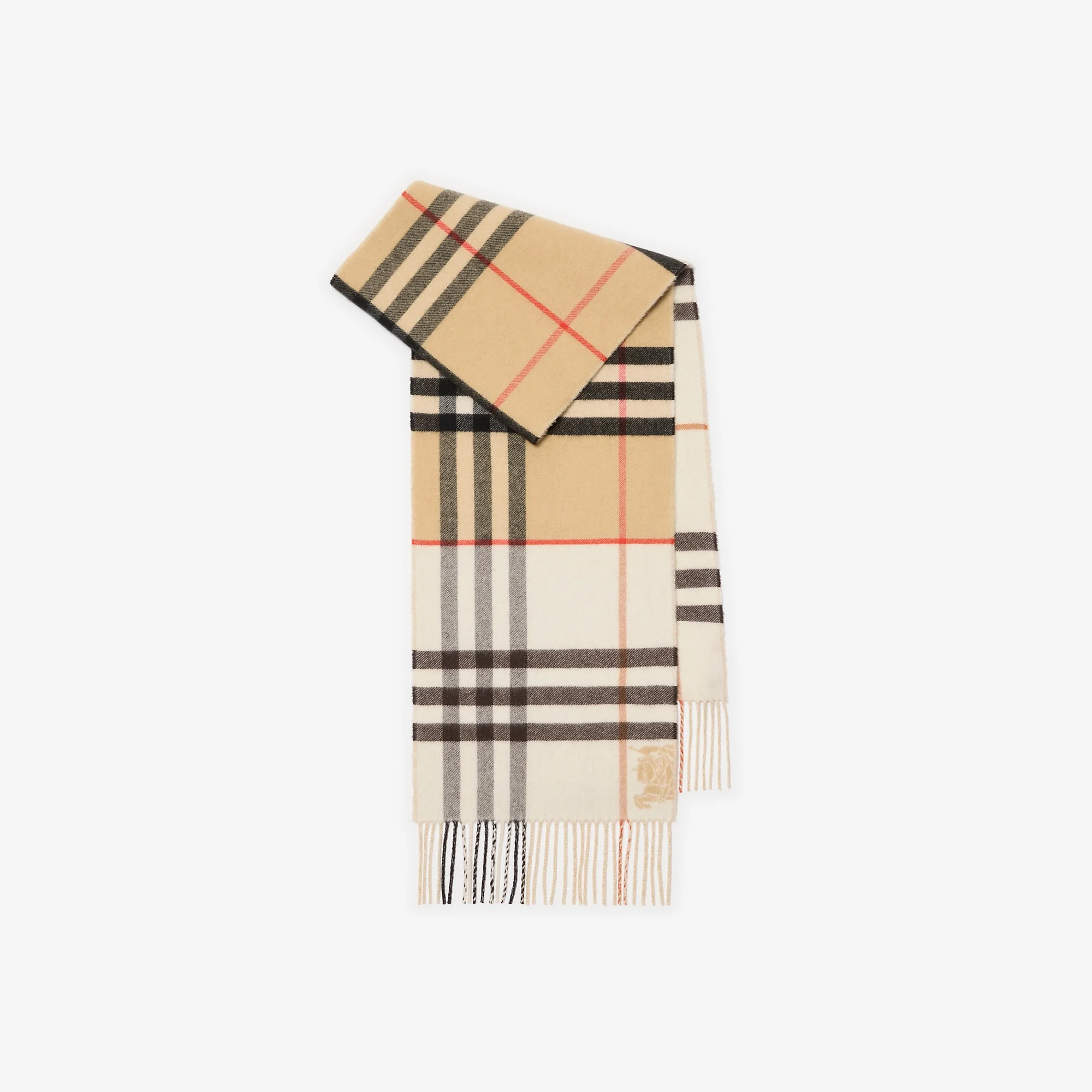 Contrast Check Cashmere Scarf - 1