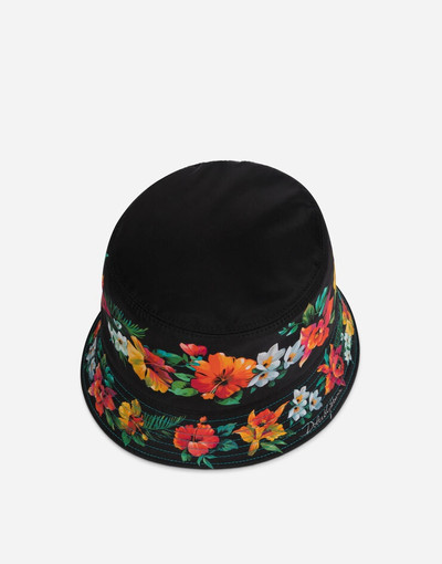 Dolce & Gabbana Nylon bucket hat with Hawaiian print outlook