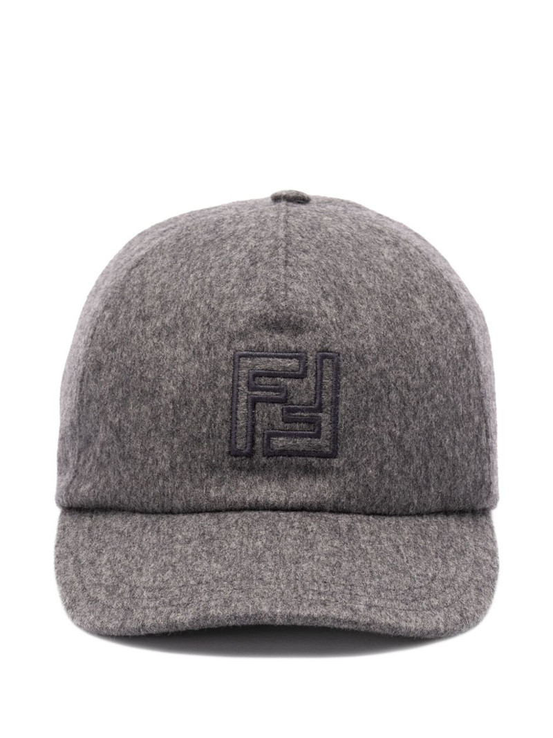 logo-embroidered wool cap 1