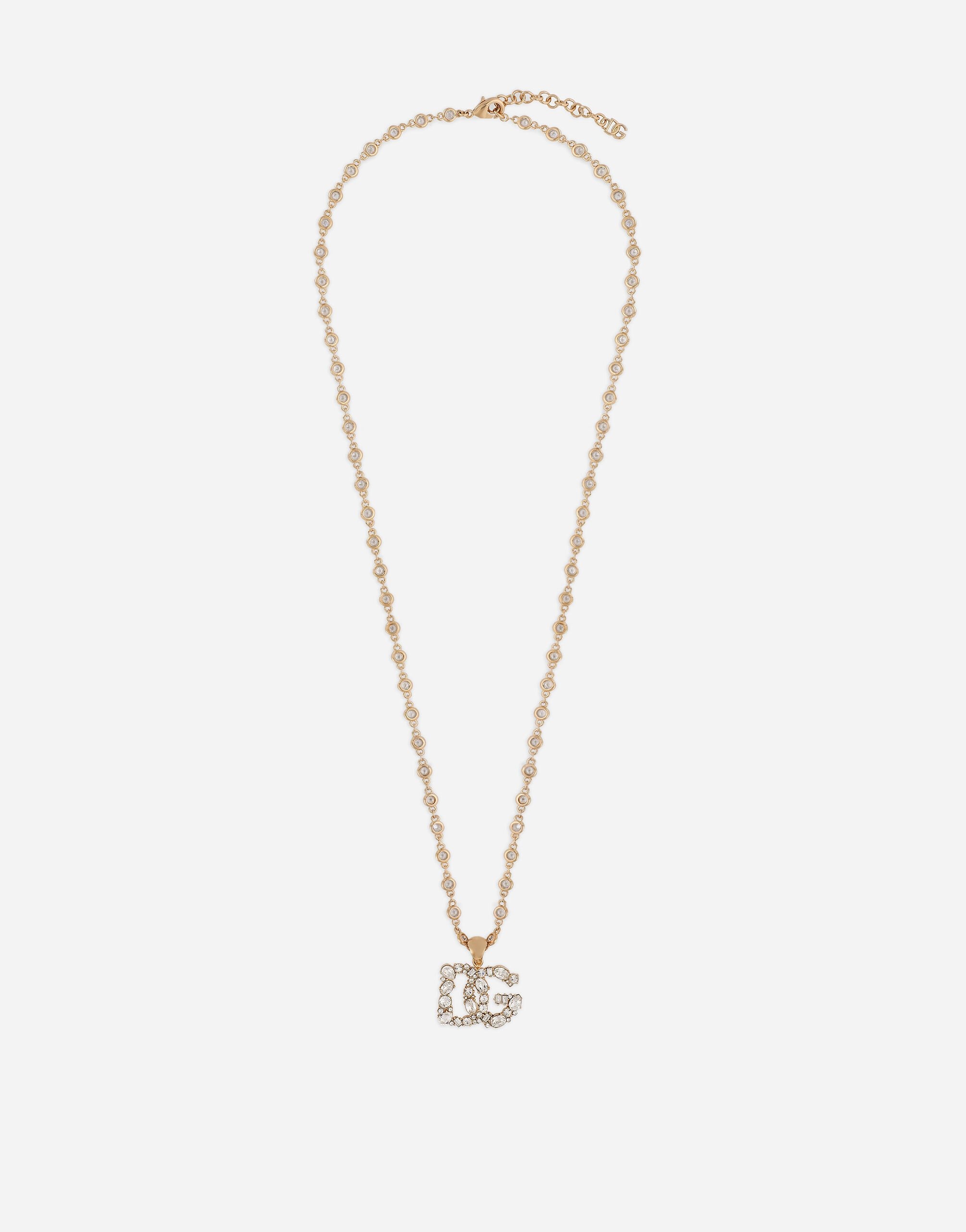 Necklace with rhinestone-detailed DG logo - 1