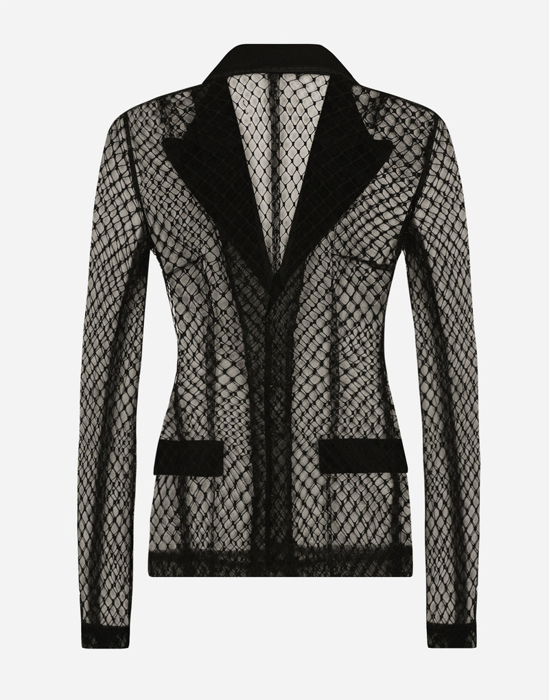 Dolce & Gabbana Single-breasted mesh Dolce tuxedo jacket outlook