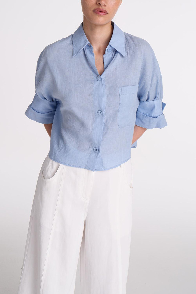 TWP Next Ex Linen Shirt - Baby Blue outlook