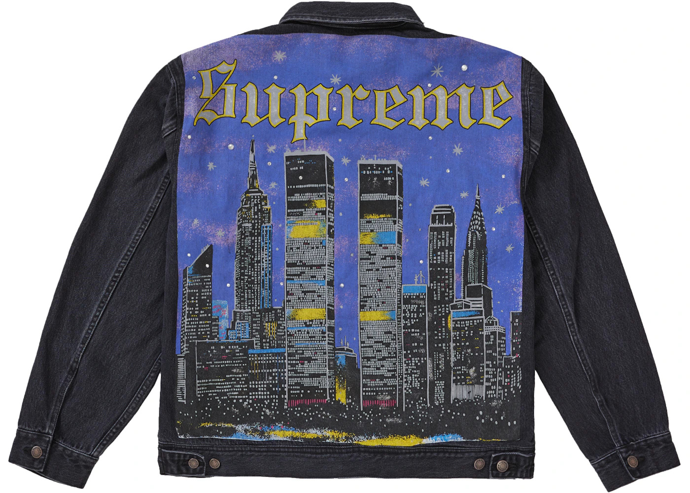 Supreme New York Painted Trucker Jacket Black - 2