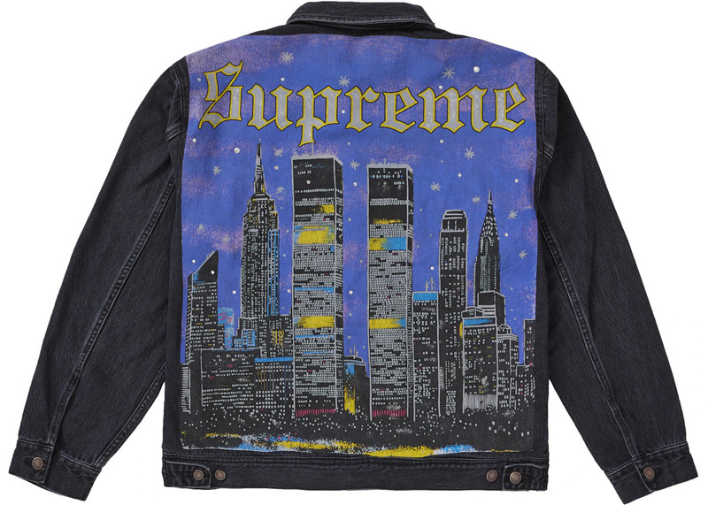 Supreme Supreme New York Painted Trucker Jacket Black outlook