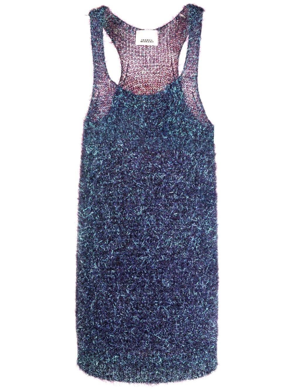 tinsel-embellished knitted minidress - 1