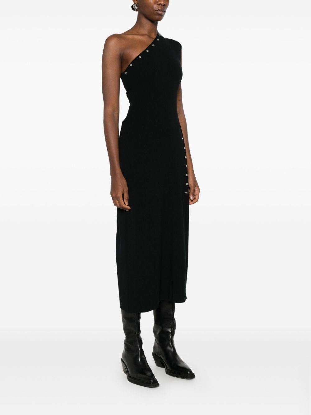 asymmetric knitted maxi dress - 3