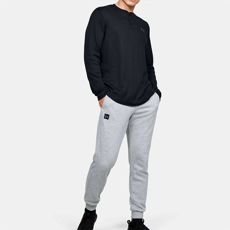 Under Armour Waffle Henley Thermal Shirt 'Black' 1302356-001 - 3