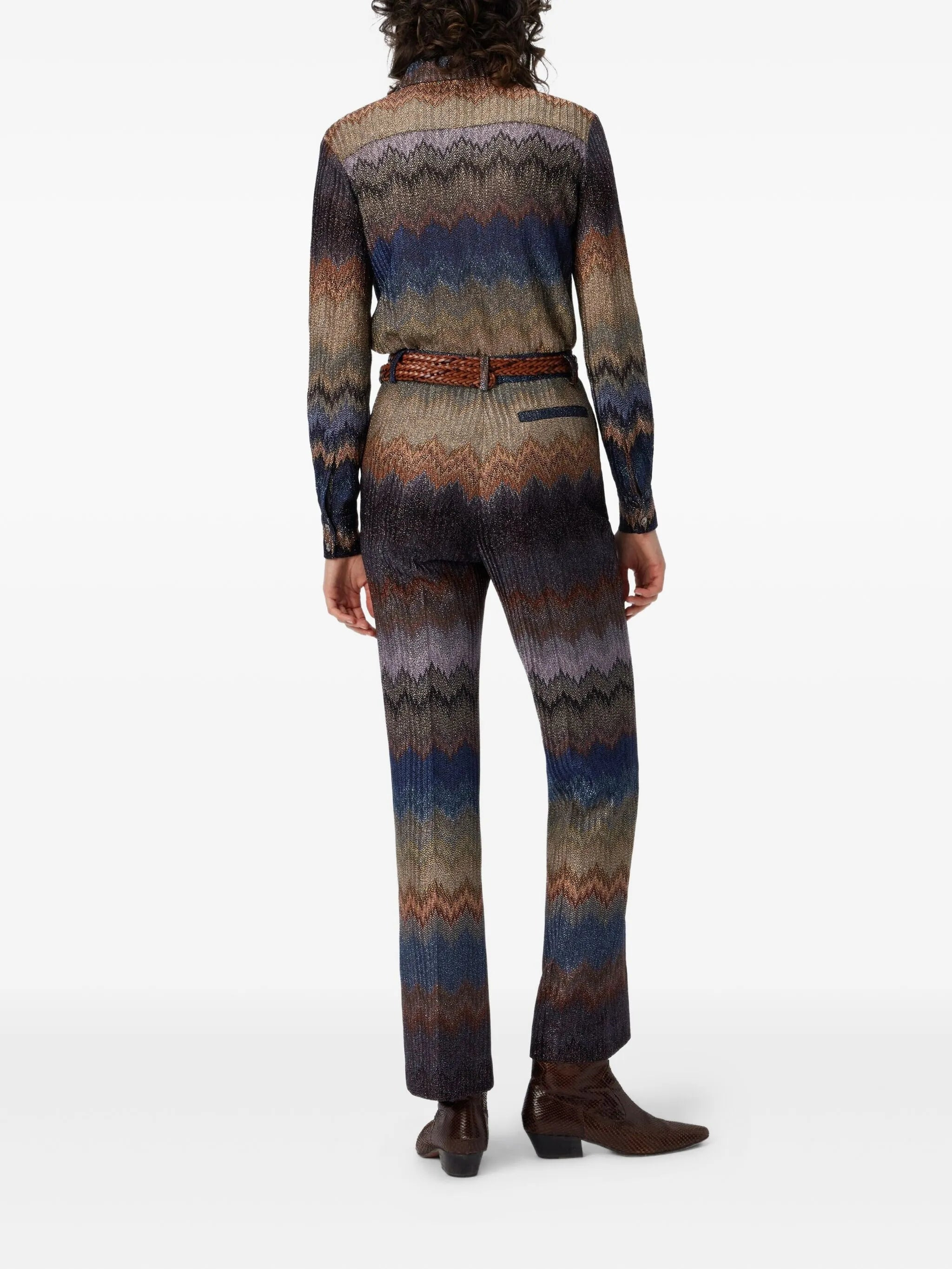Missoni Zigzag-pattern Glitter-effect Trousers - 2