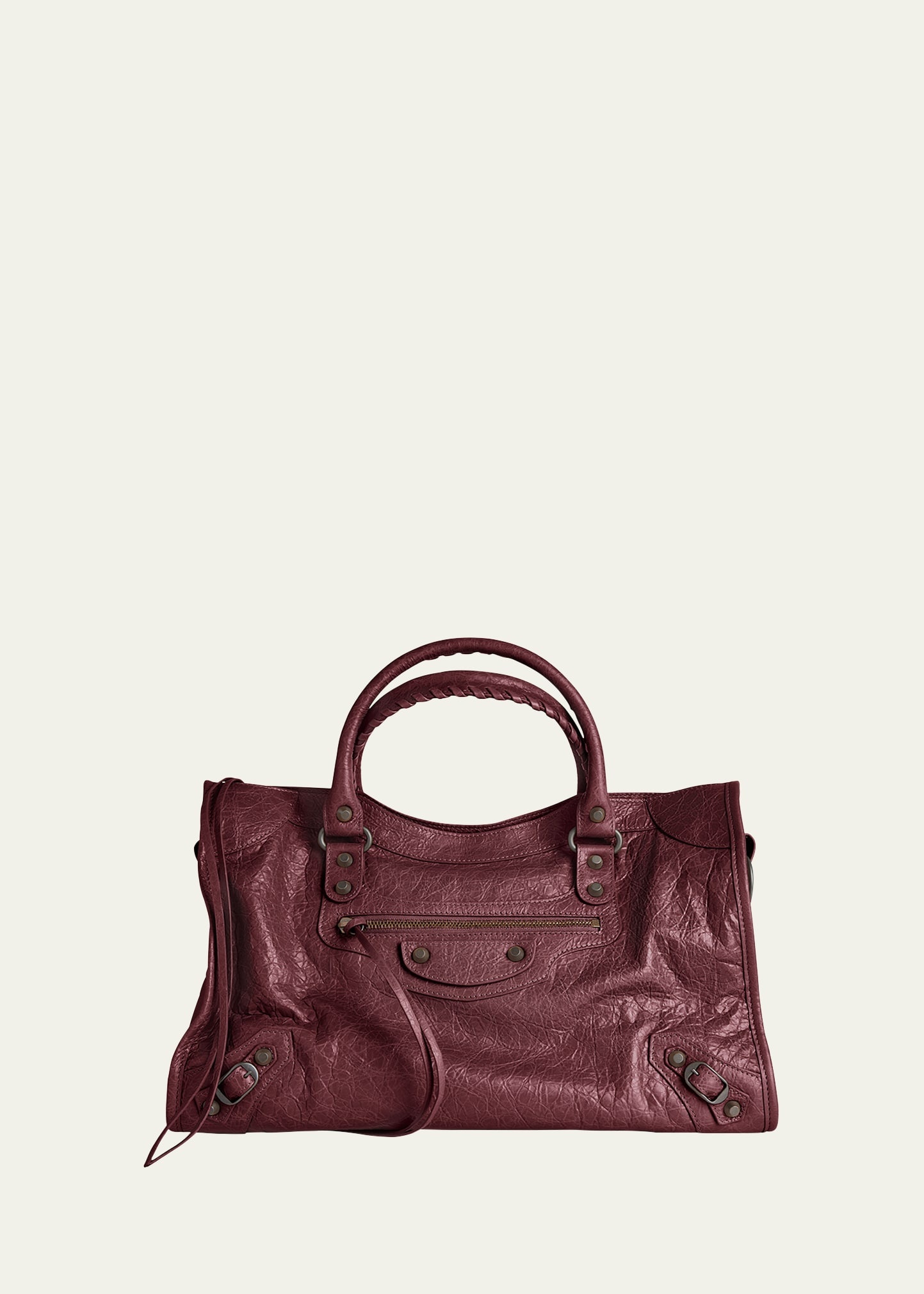 Le City Medium Crinkled Leather Top-Handle Bag - 1