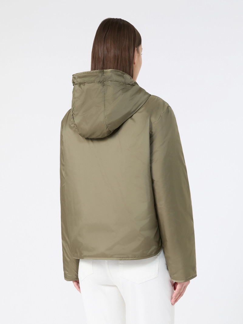 AGRESTE Padded, hooded jacket in water-repellent canvas - MUD 4