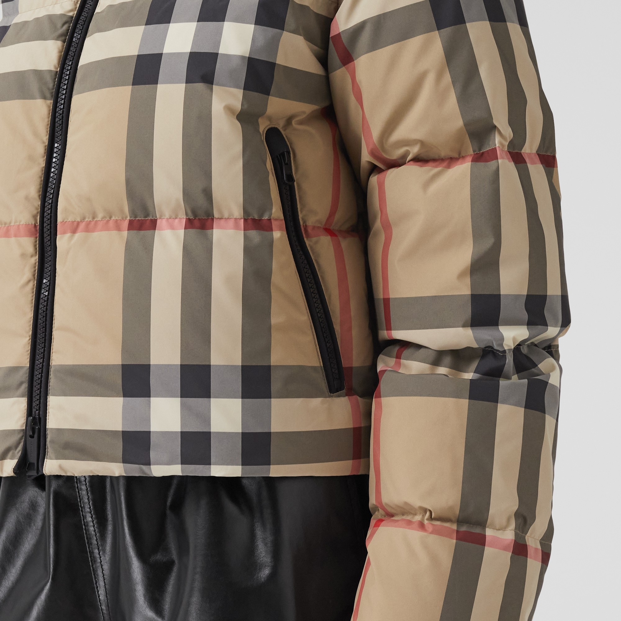 Burberry Check Cropped Puffer Jacket | REVERSIBLE