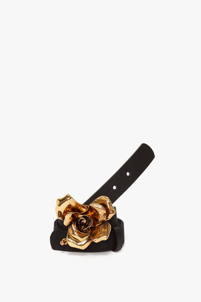 Victoria Beckham Exclusive Flower Belt In Black And Gold outlook