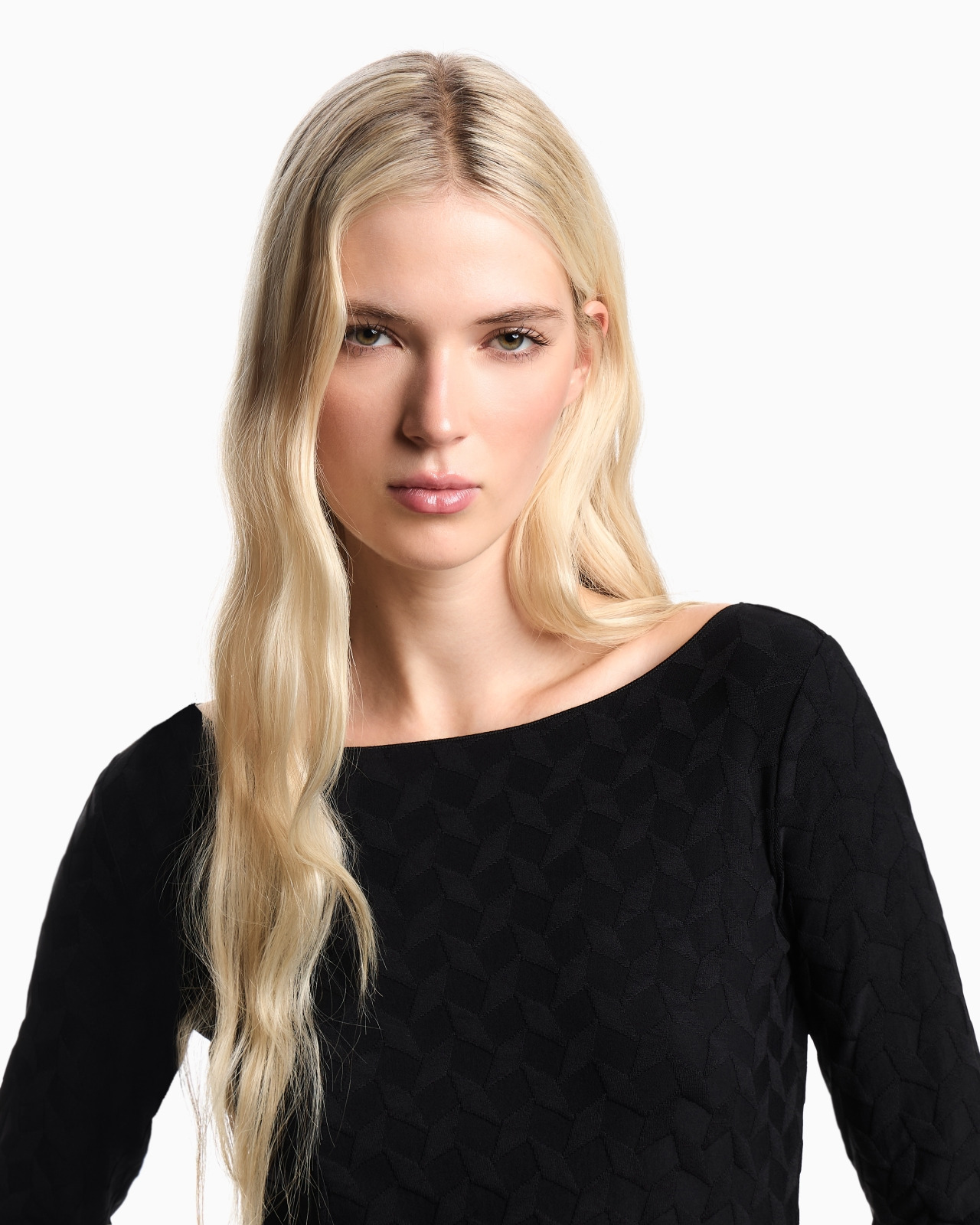JACQUARD JERSEY JUMPER WITH A GEOMETRIC PATTERN - 5
