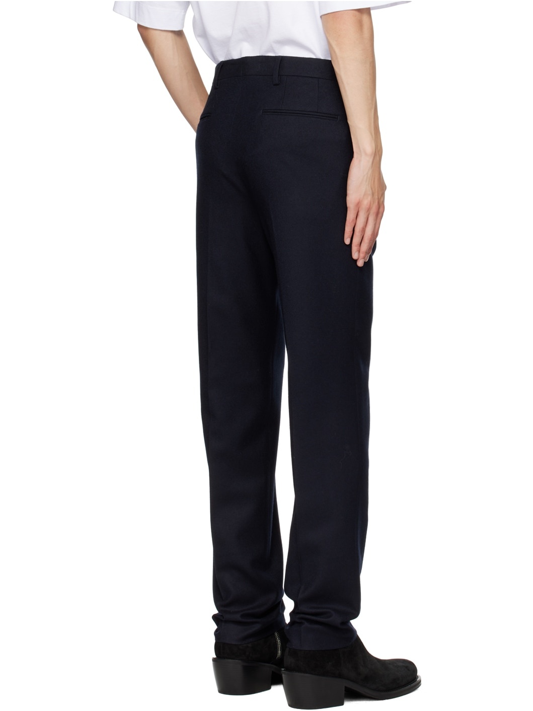 Navy Slim-Fit Trousers - 3