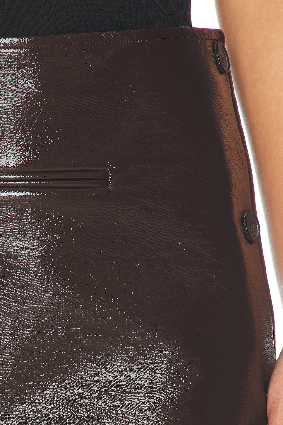 Oblique Vinyl Mini Skirt - 6
