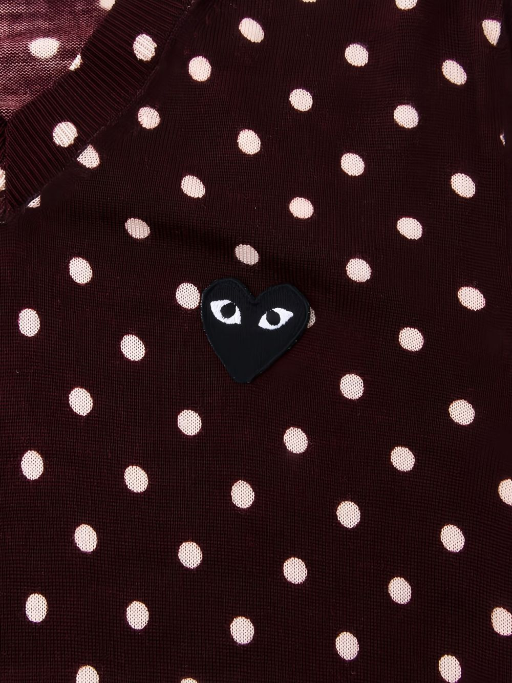 polka dot V-neck sweater - 4