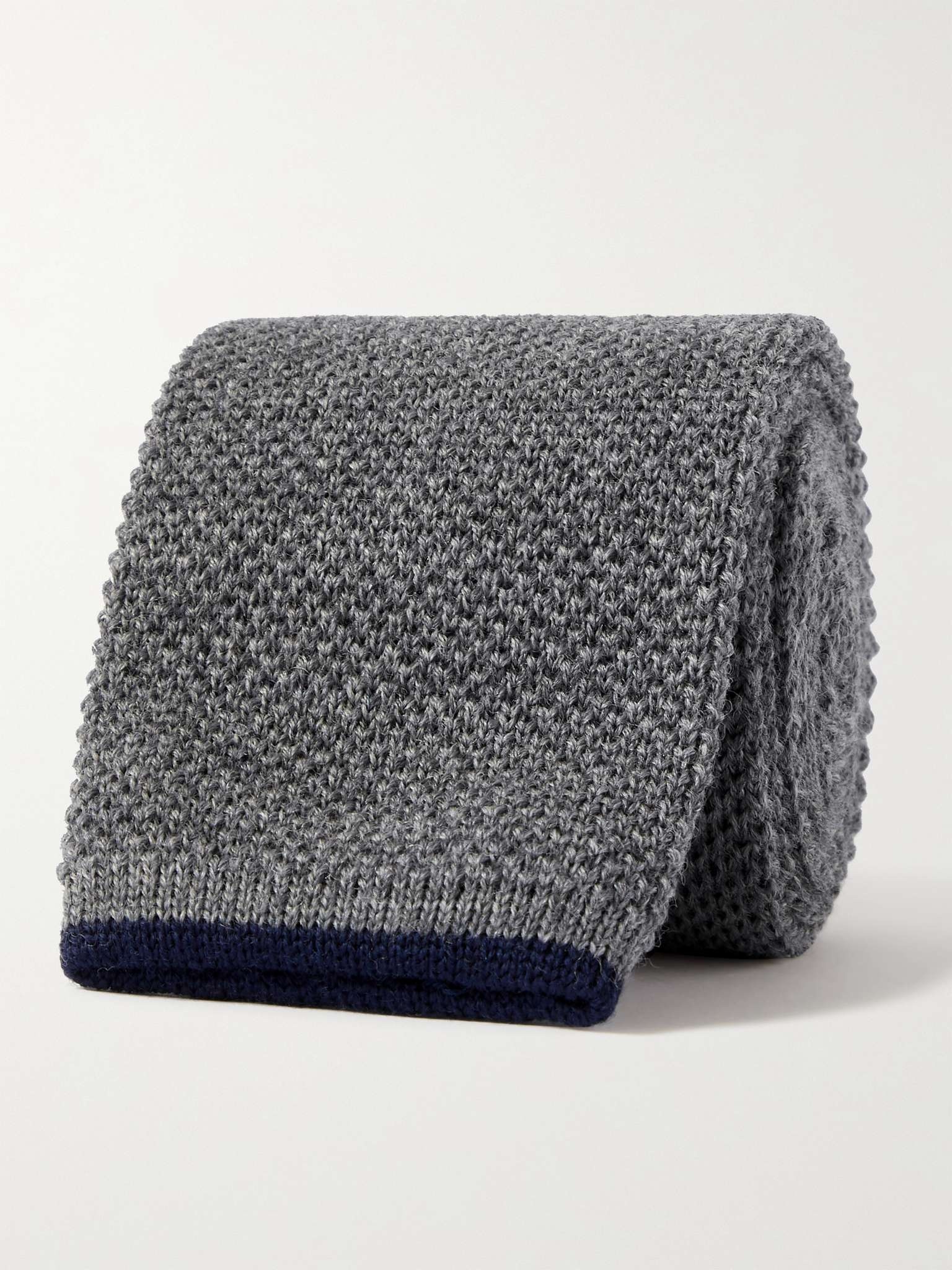 6.5cm Contrast-Tipped Knitted Wool Tie - 1