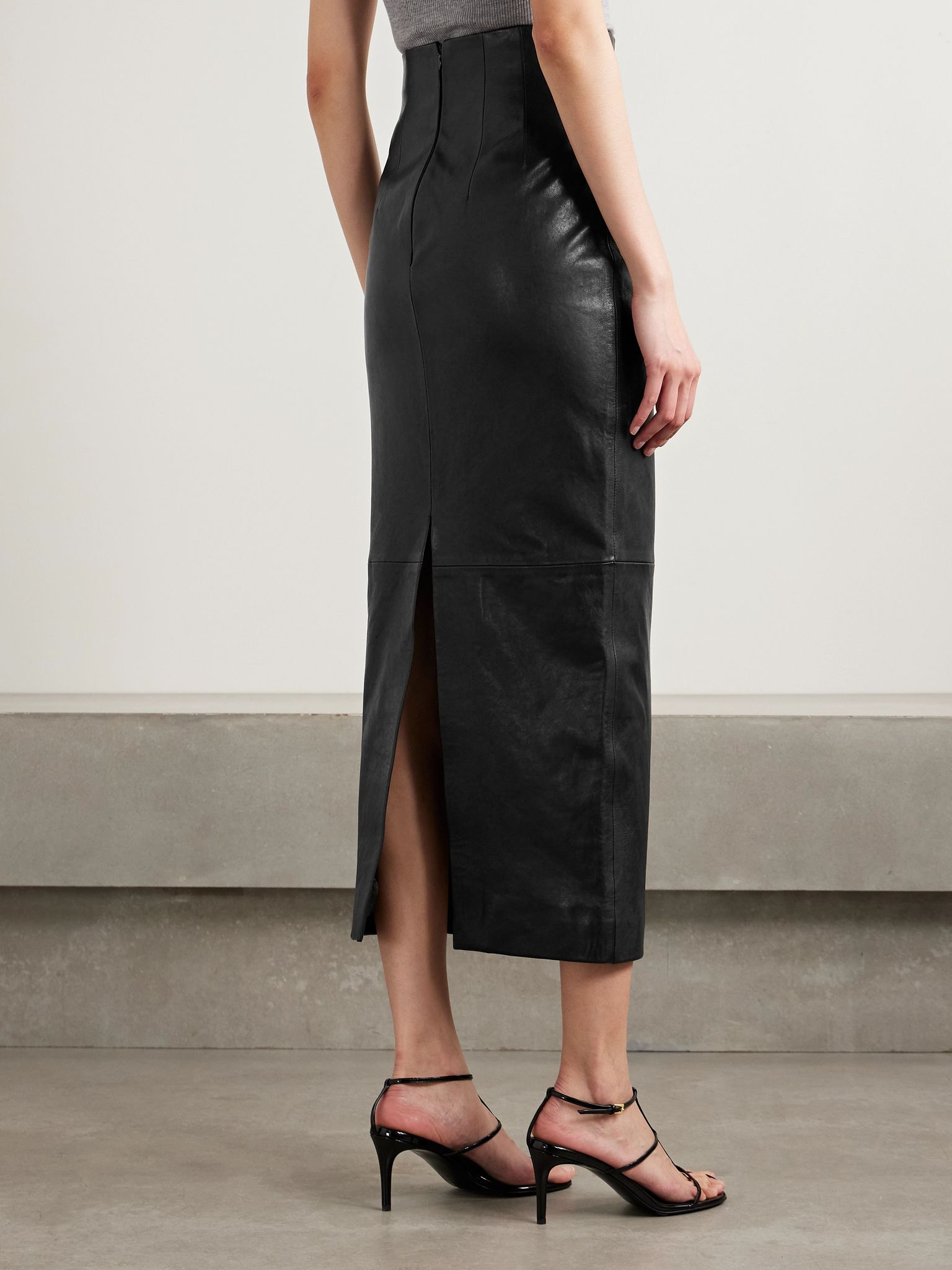 Loxley leather maxi skirt Black - 3