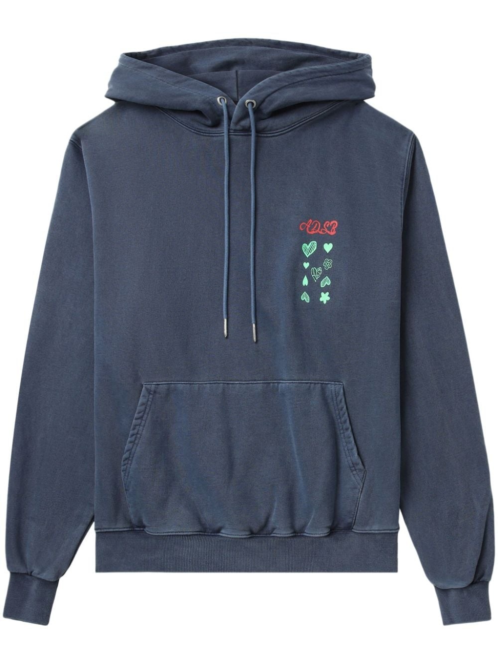logo-embroidered cotton hoodie - 1