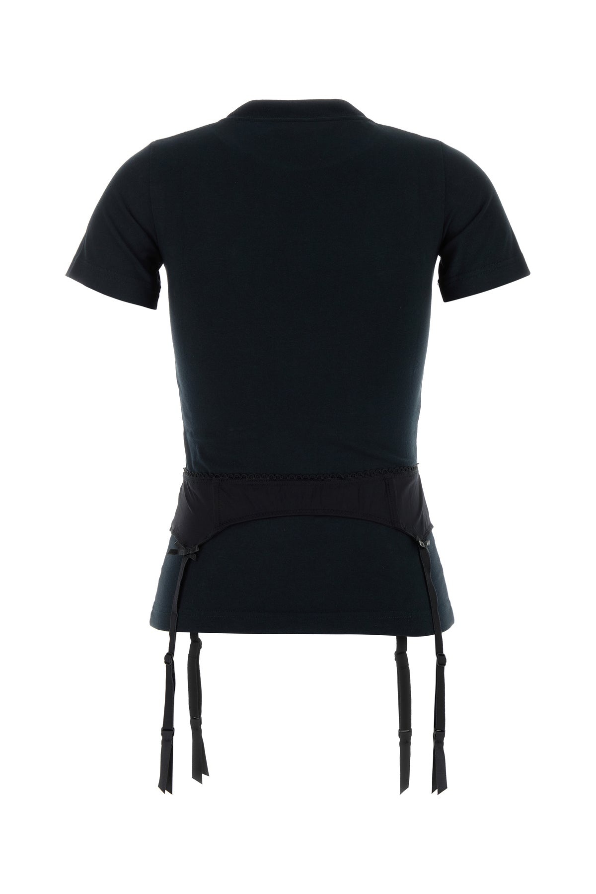 Black stretch cotton t-shirt - 2