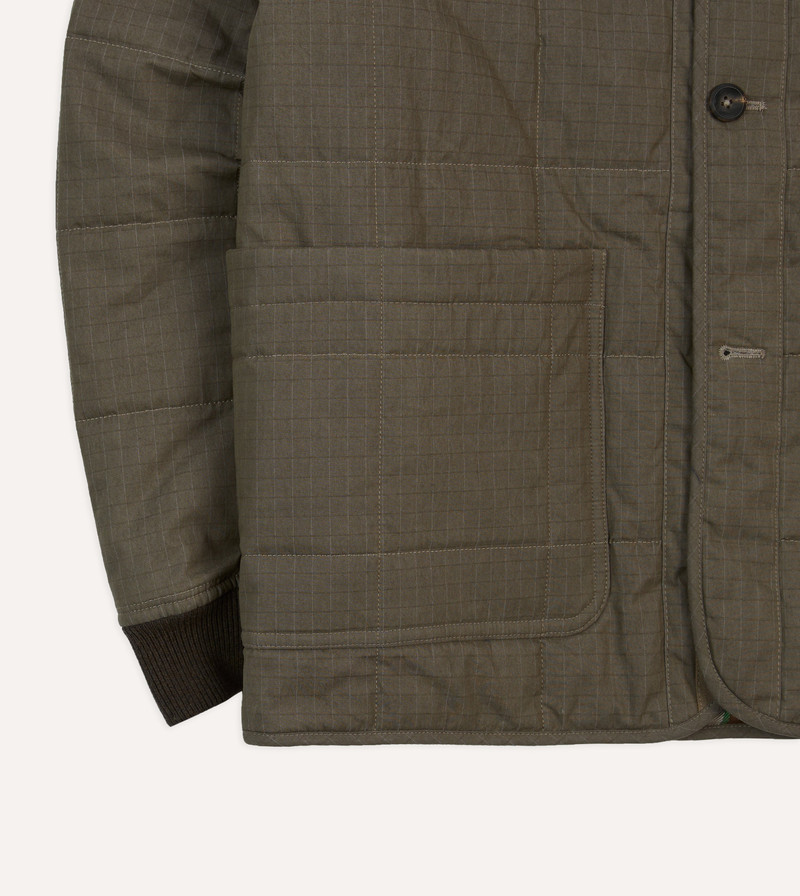 Olive Ripstop Quilted Chore Jacket 6