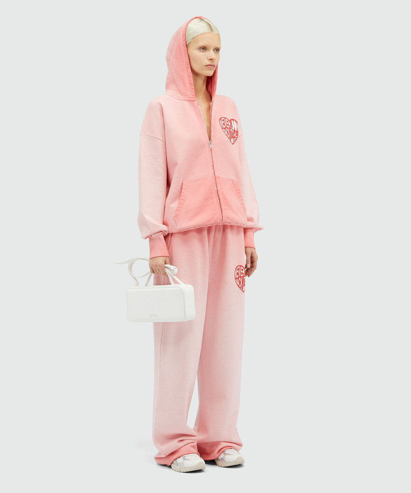 Faded jersey jogging pants with print 4