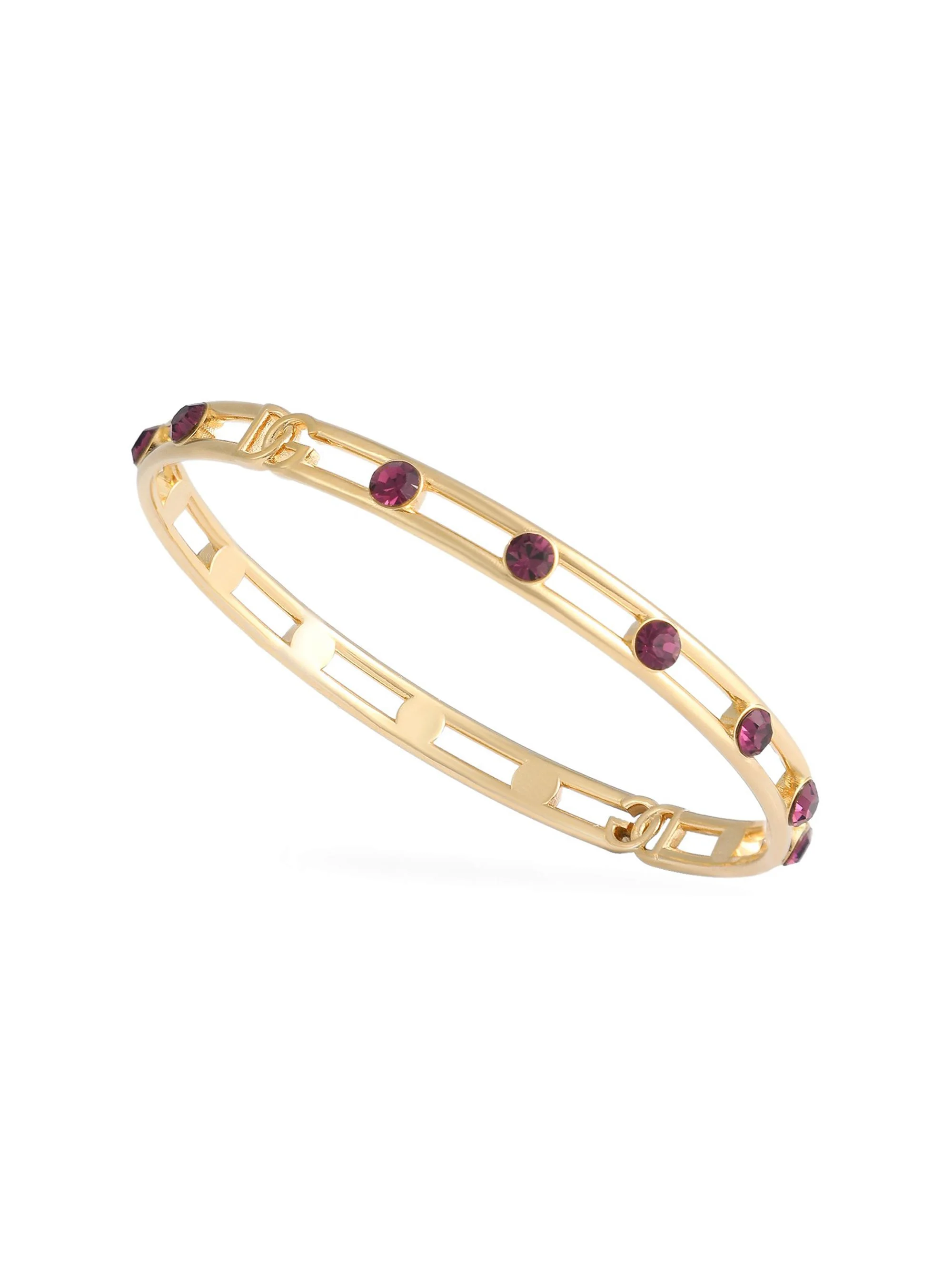 Women's Goldtone & Glass Crystal Logo Bangle - Gold - 1