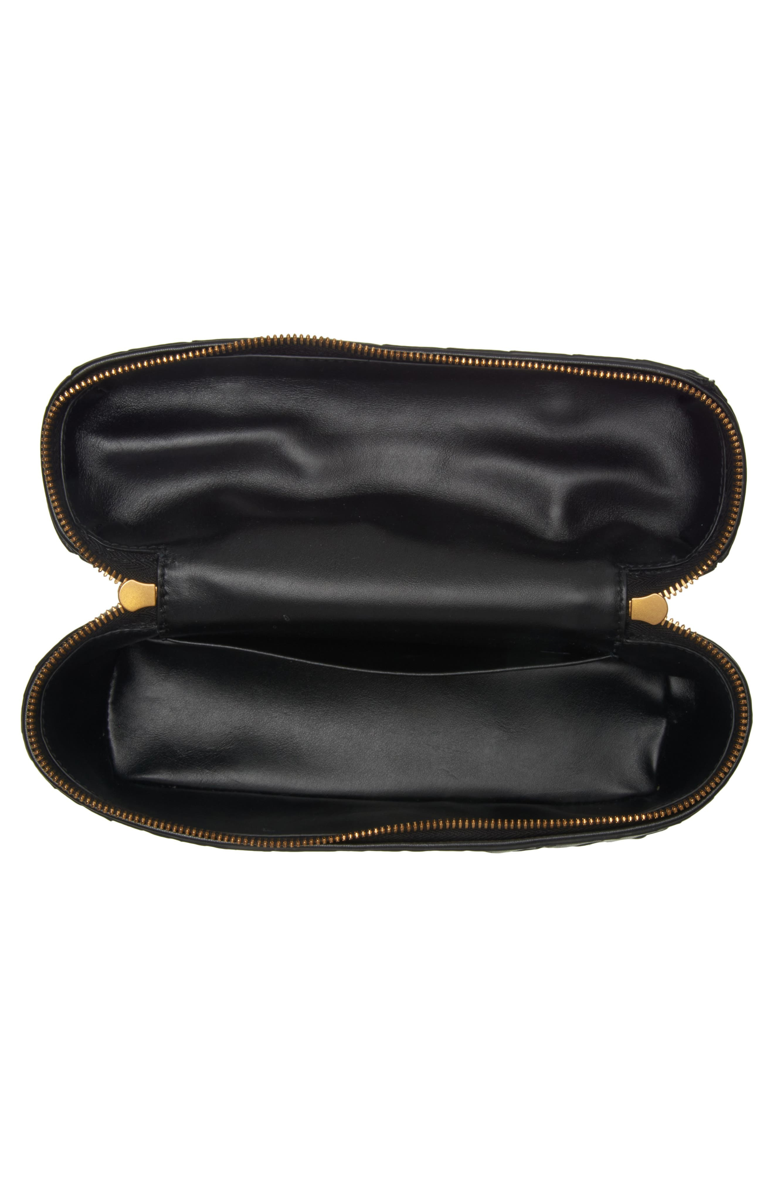 Bottega Veneta Intrecciato Leather Convertible Vanity Case in Black/Gold at Nordstrom - 5