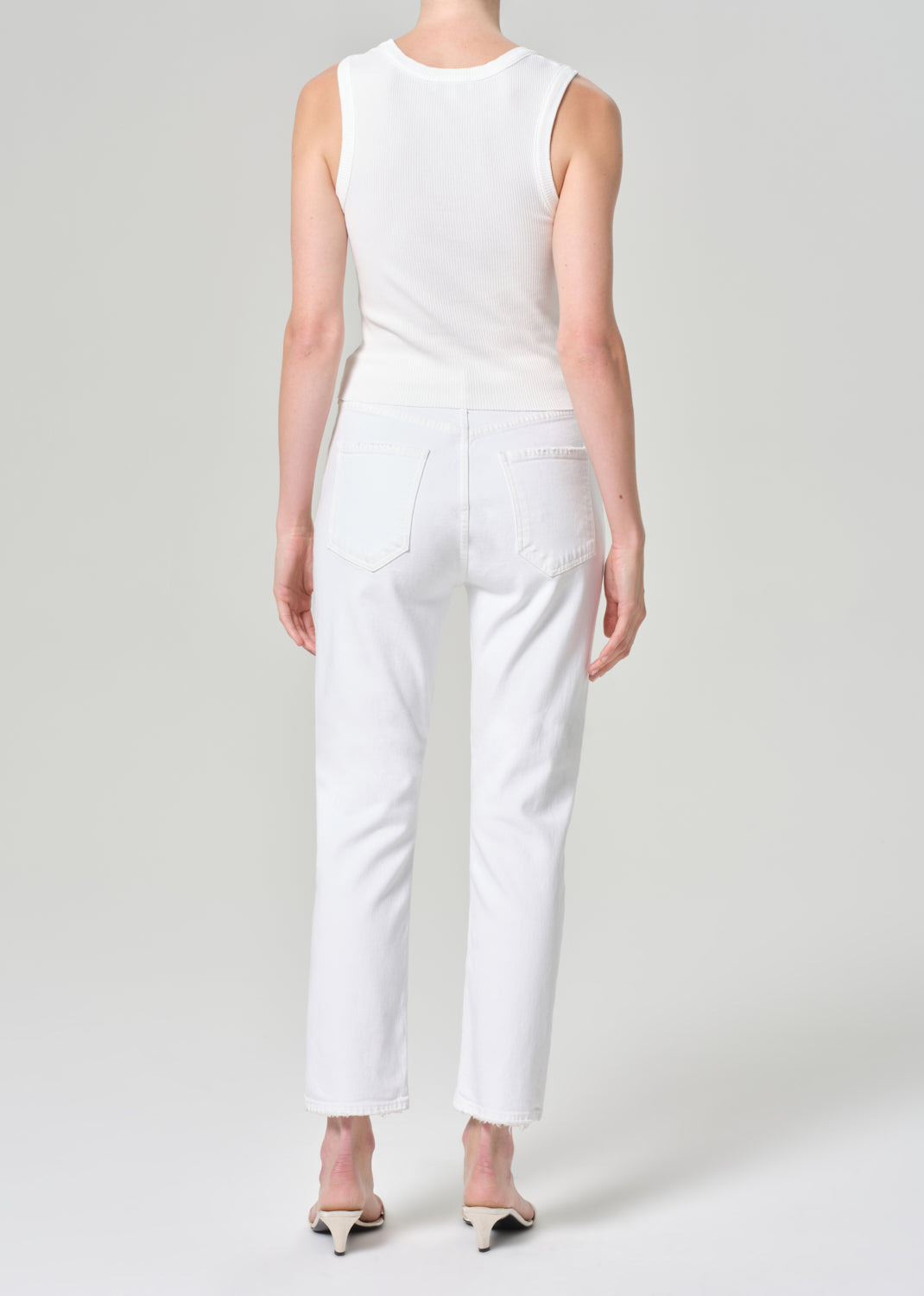 RILEY HIGH RISE STRAIGHT CROP (STRETCH) IN SOUR CREAM - 3