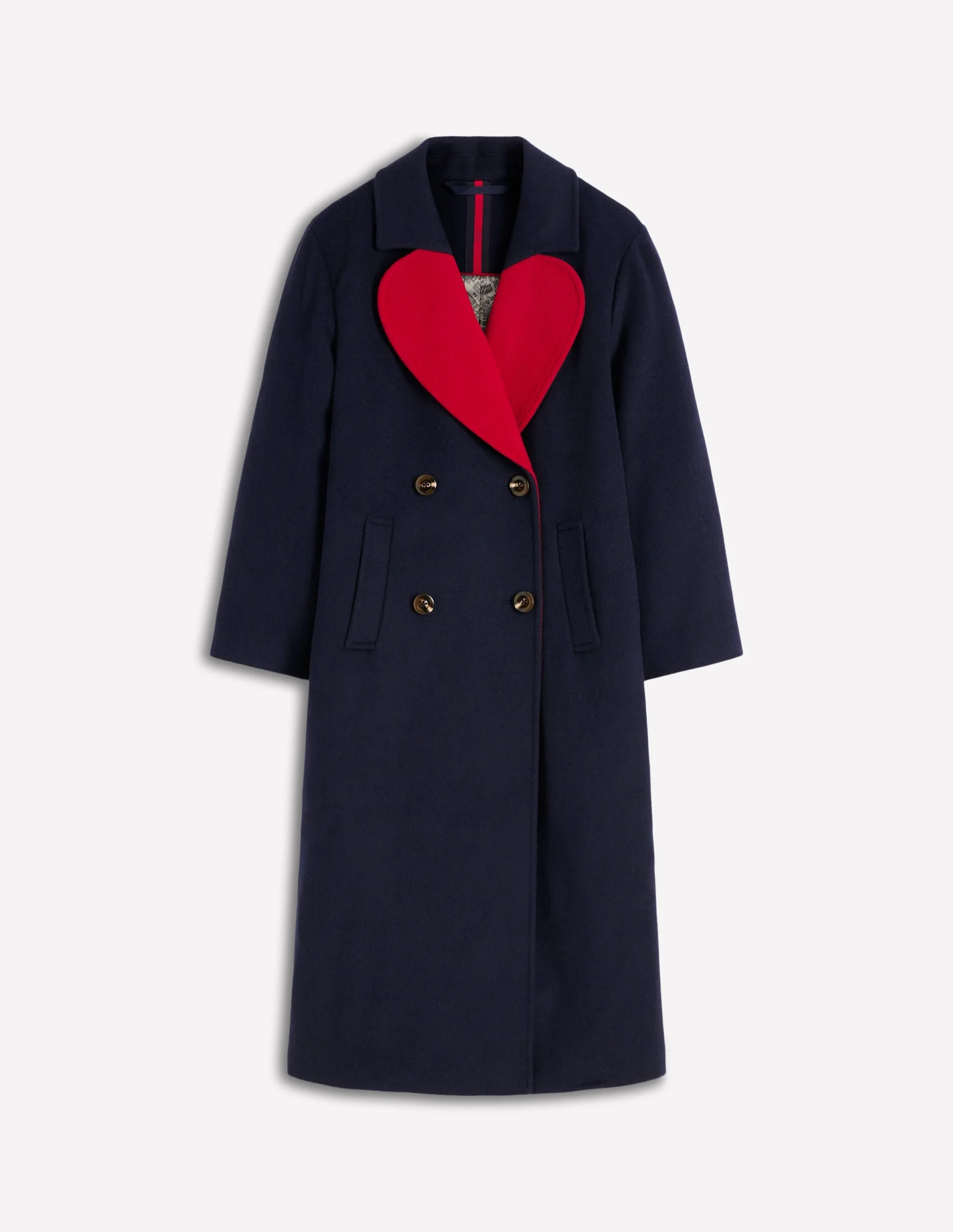 Cocoon Wool Coat-Navy Heart - 1