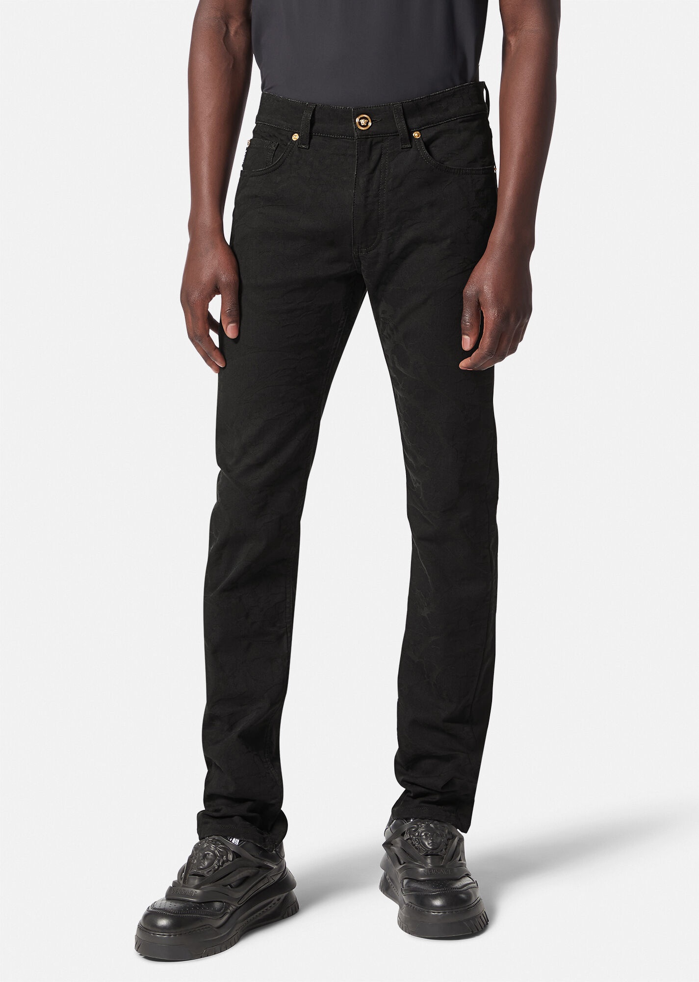 Barocco Jacquard Slim-Fit Jeans - 3