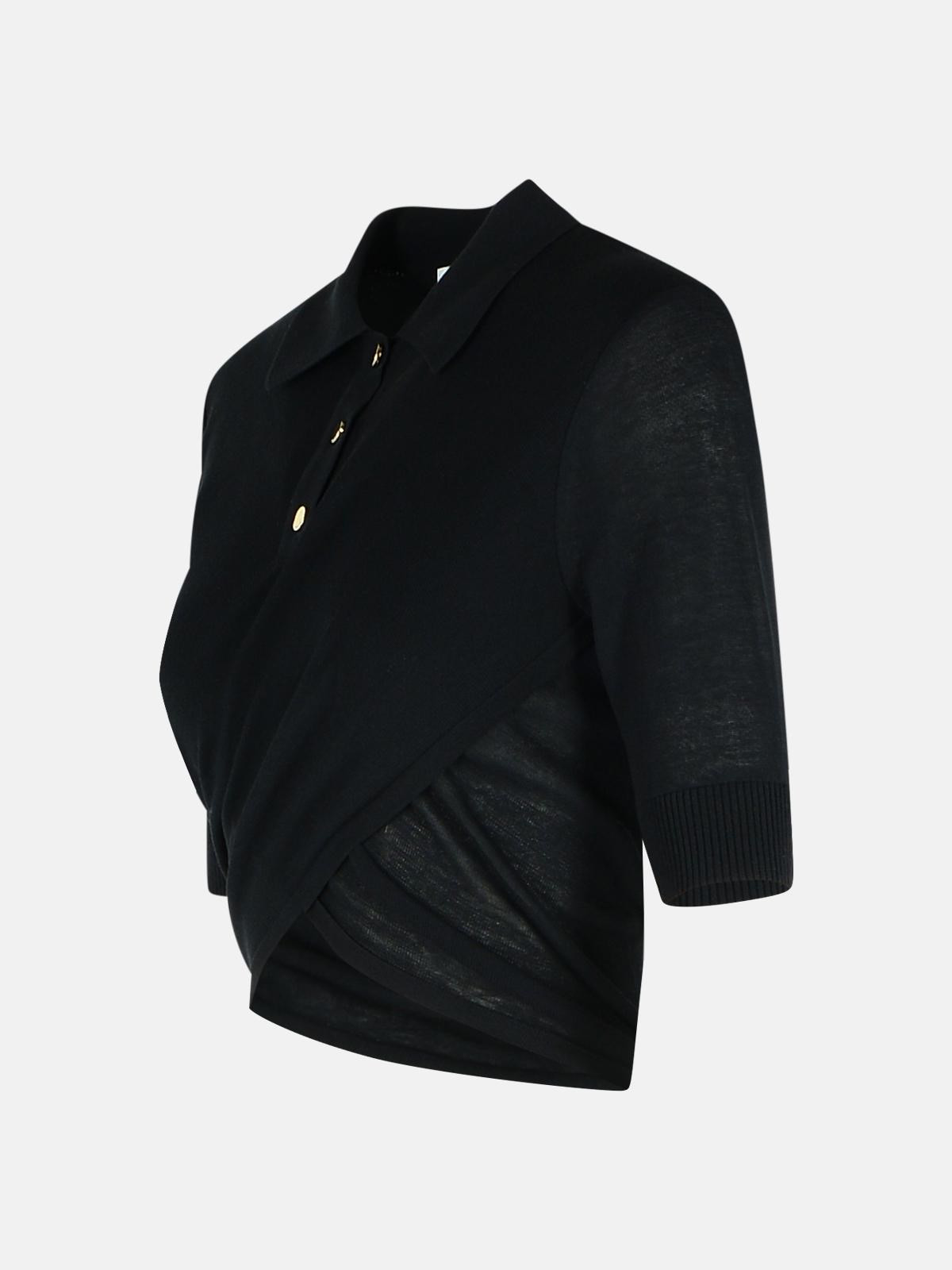 'SHAKER' BLACK COTTON SWEATER - 2