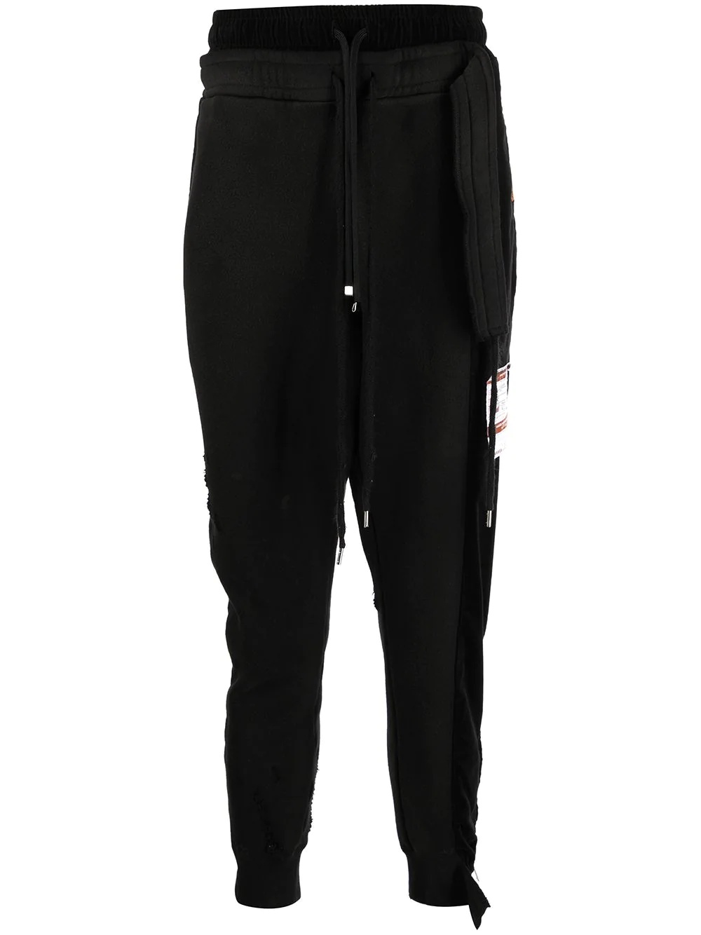 logo patch tapered track pants - 1