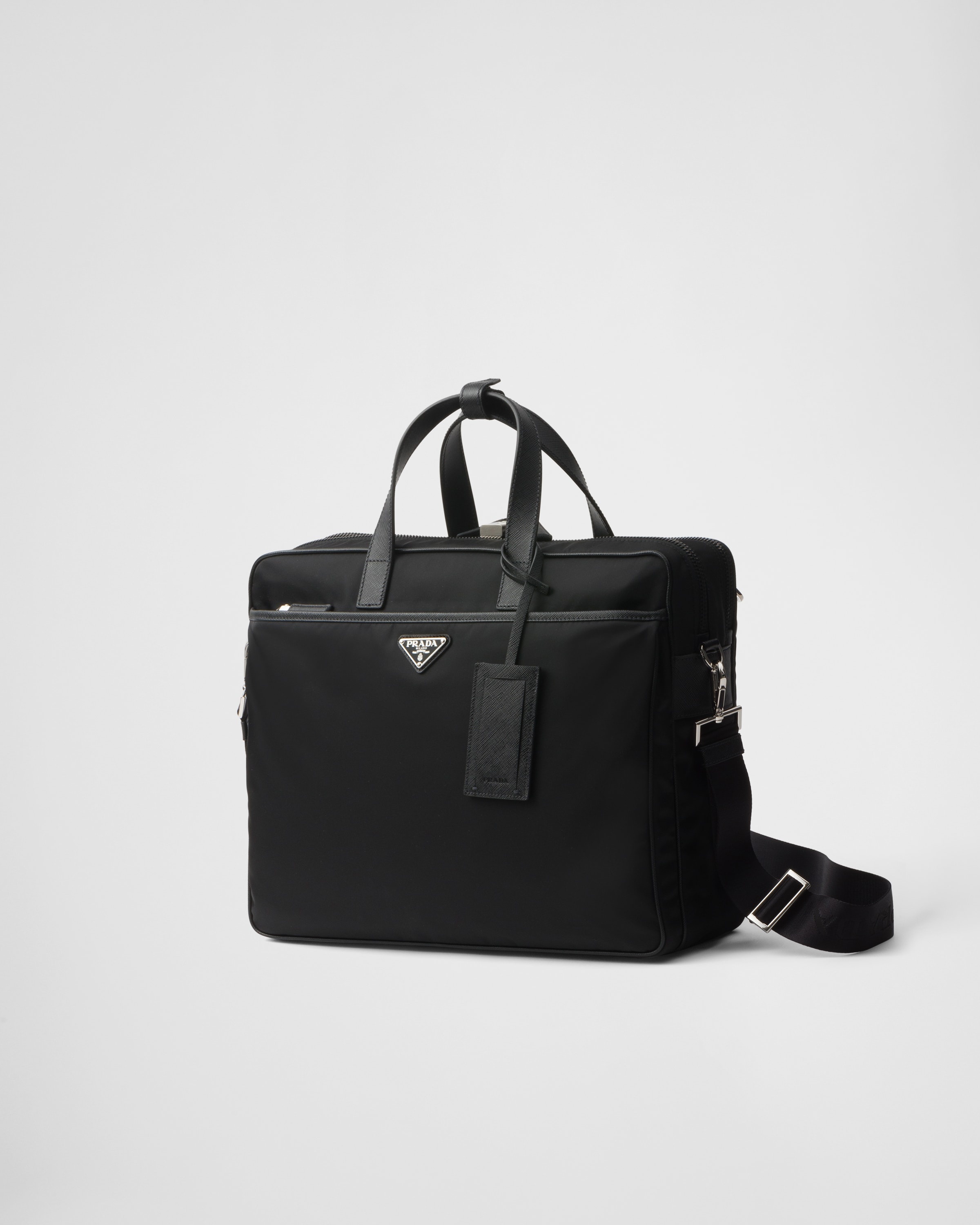 Re-Nylon and Saffiano leather briefcase - 2