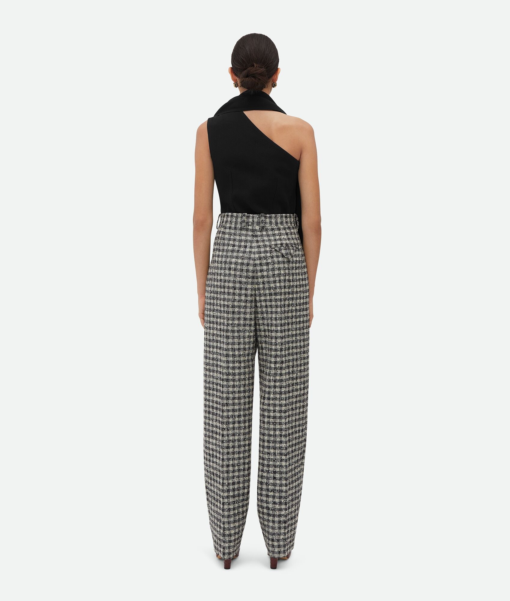 Boucle Gingham Wool Trousers - 3