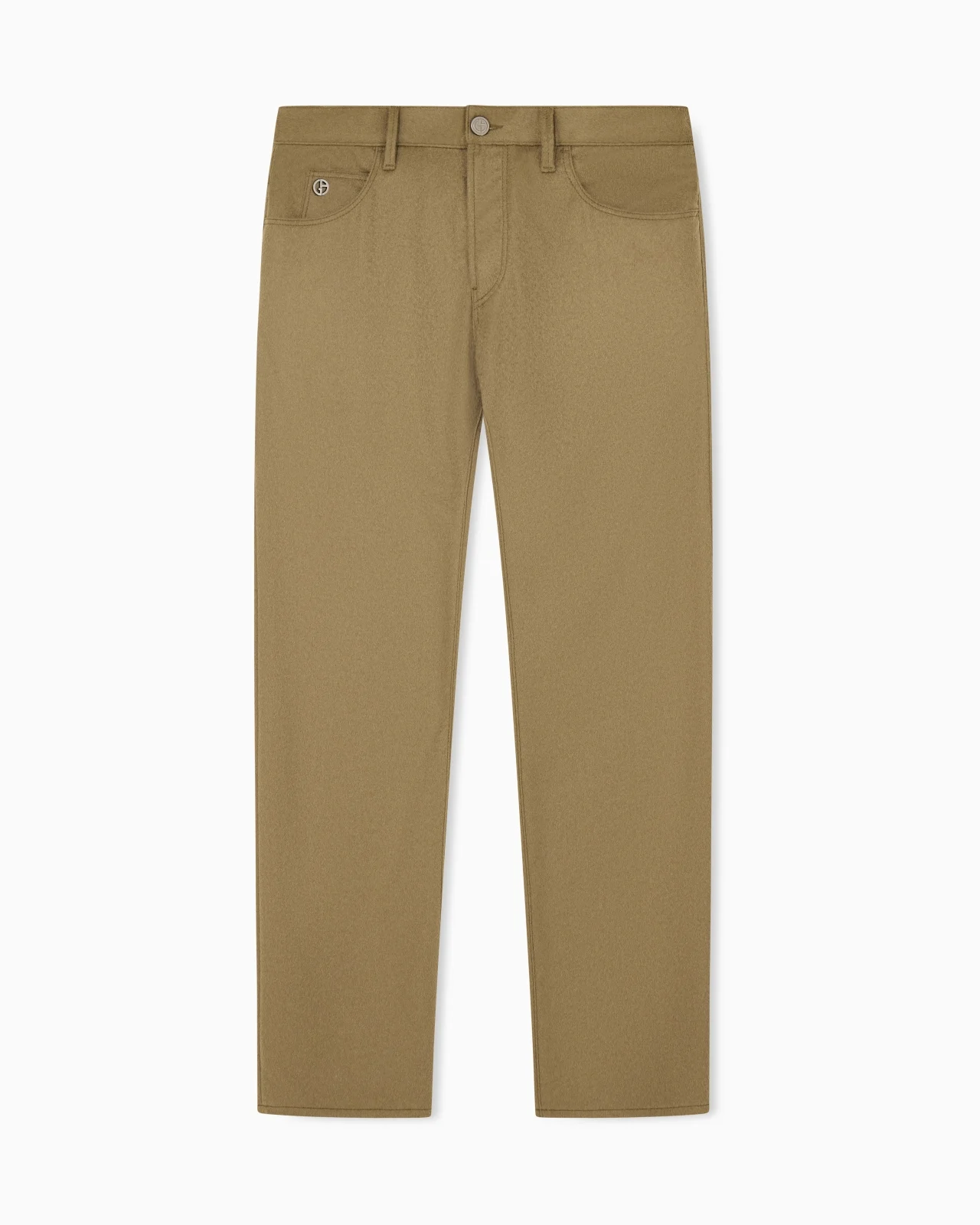 REGULAR FIT FIVE-POCKET PANTS IN CASHMERE FLANNEL - 1