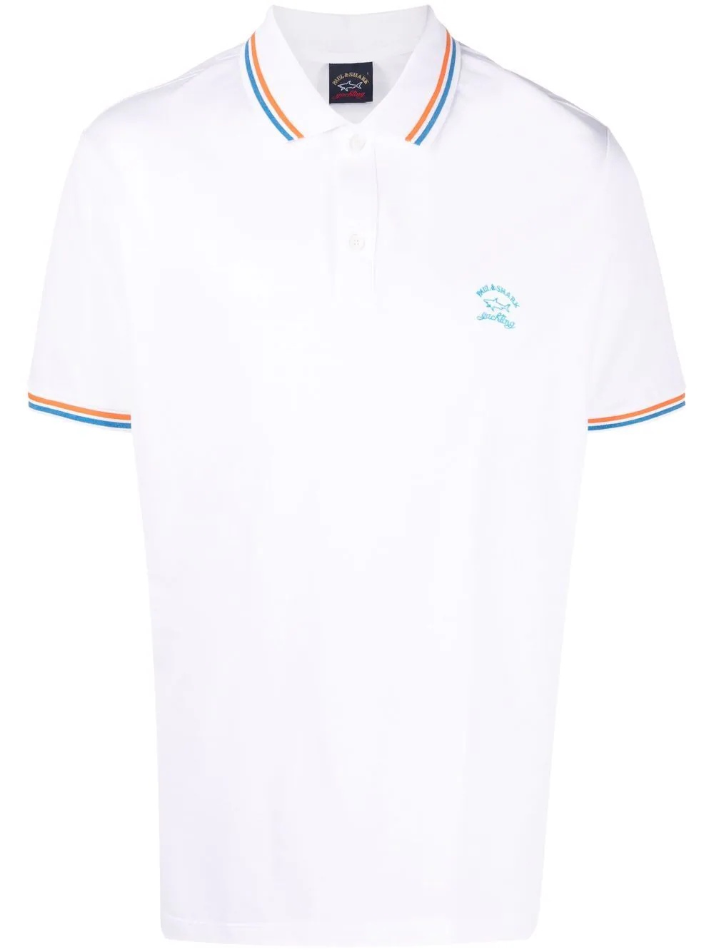 striped-trim polo shirt - 1