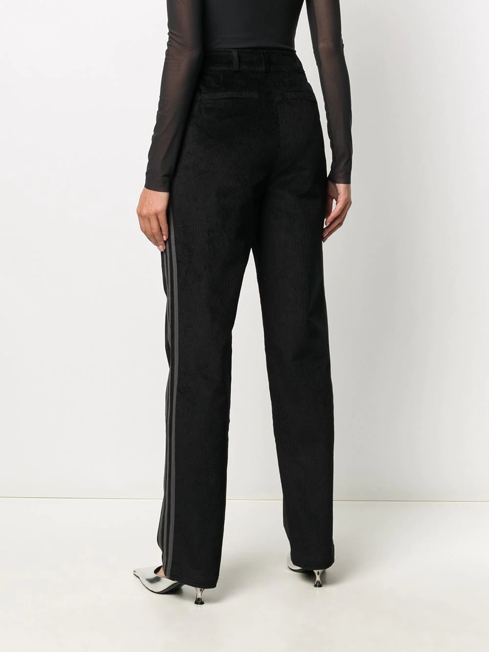 corduroy side-stripe trousers - 4