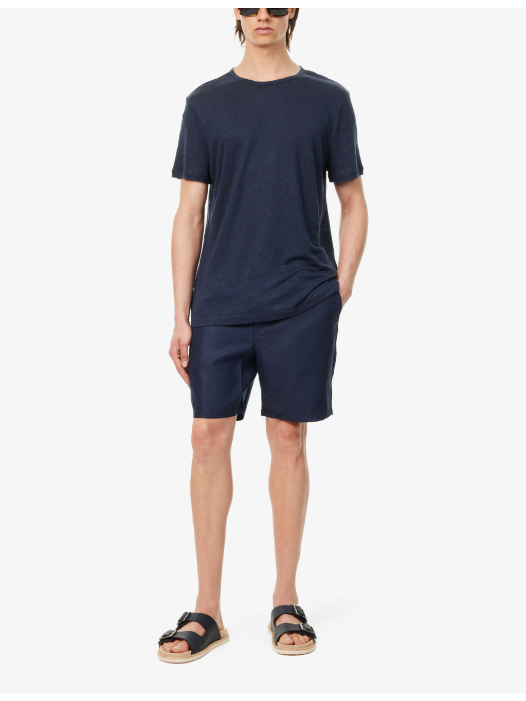 Sydney drawstring-waist linen shorts - 2