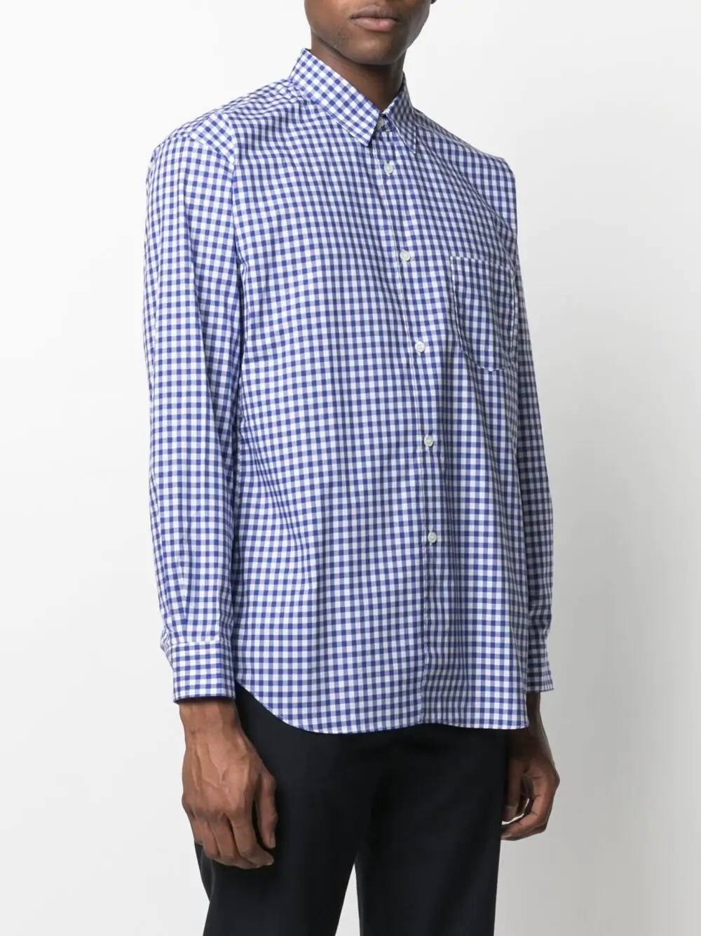 check-print cotton shirt - 3