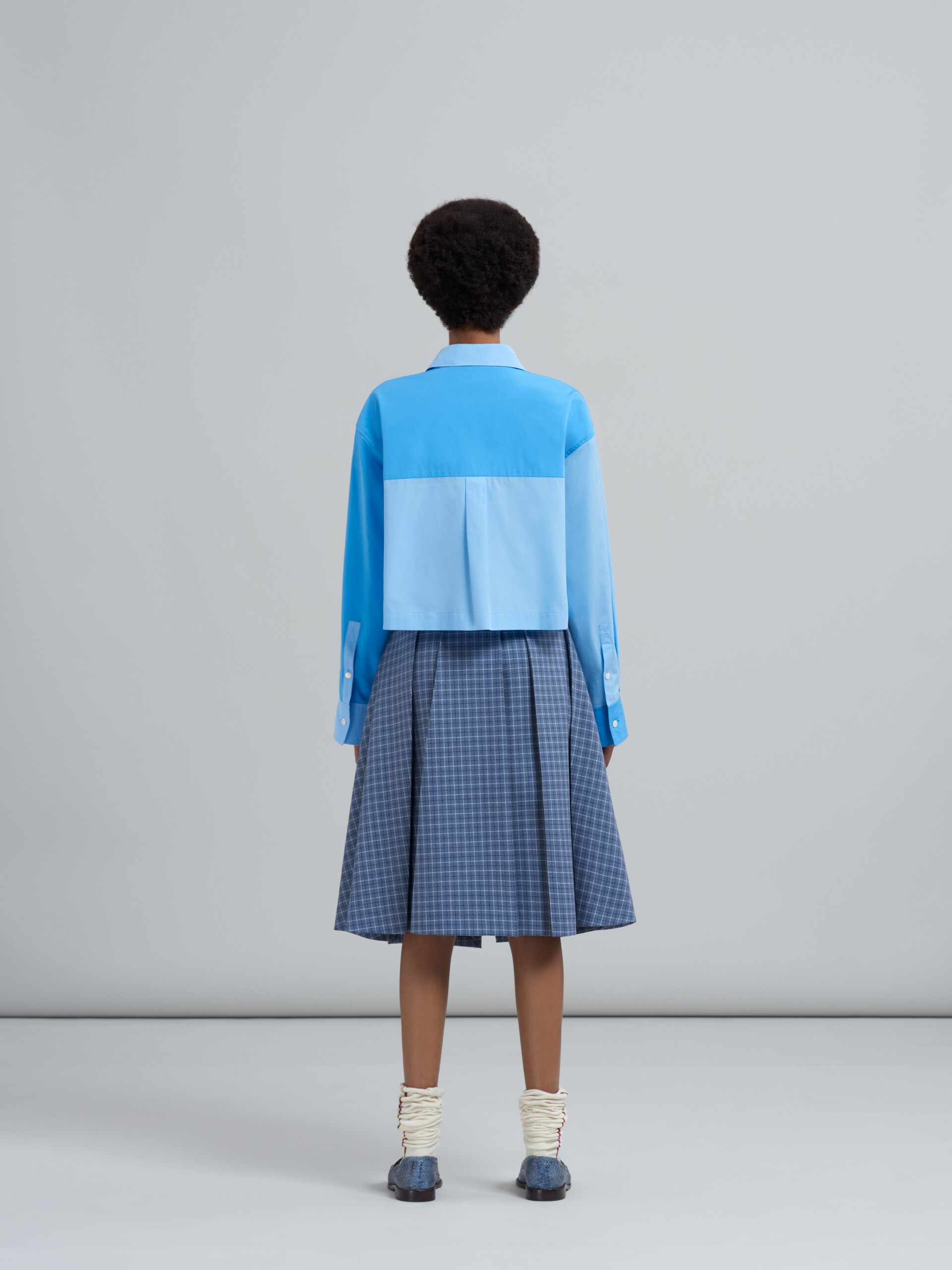 CHECK WOOL TWILL SKIRT - 3