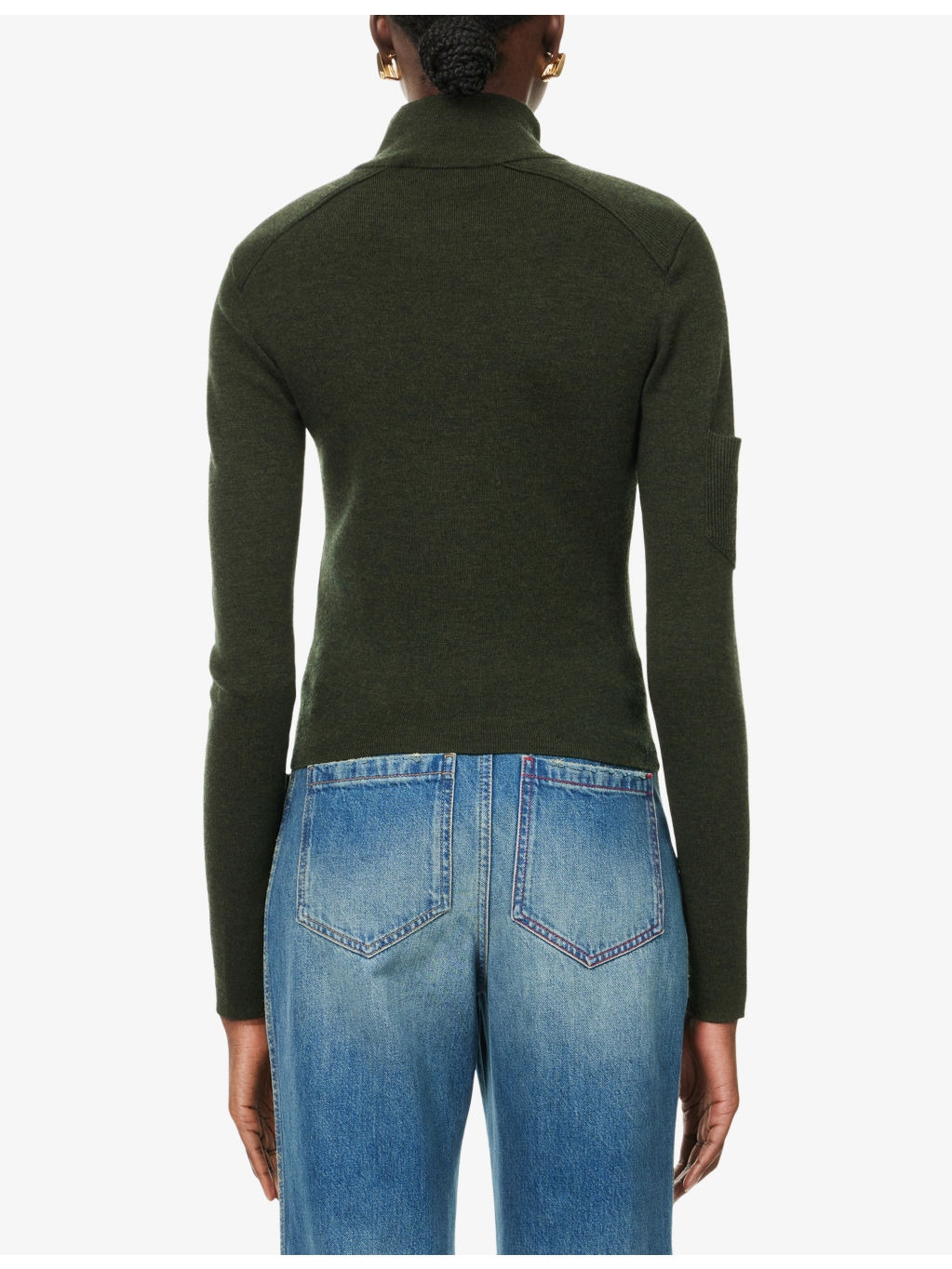 Slim-Fit High-Neck Stretch-Wool Blend Top - 4